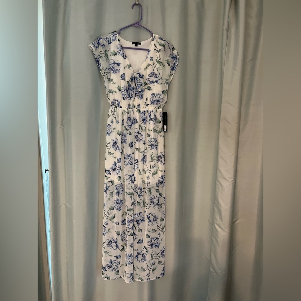 Blue and Green Floral Dress